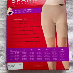 Spanx Short Shaper Higher Power Seamless Size 1X Very Black Nylon +!Spandex